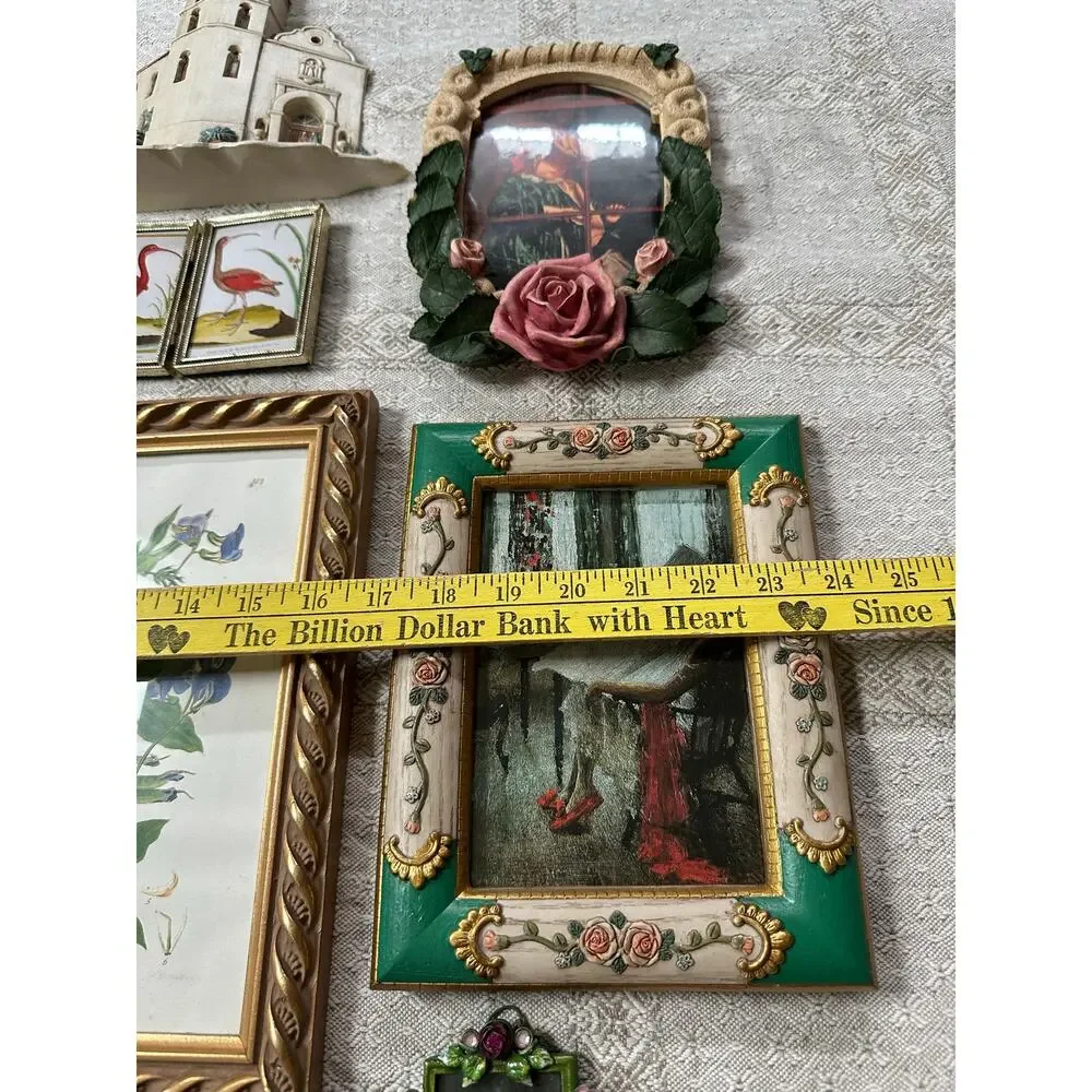 Vintage lot gallery accent wall art pictures set ornate gold framed portraits 10